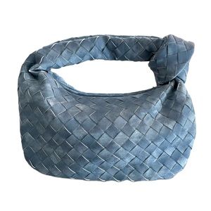 Knot handbag in vegan denim leather. NWT